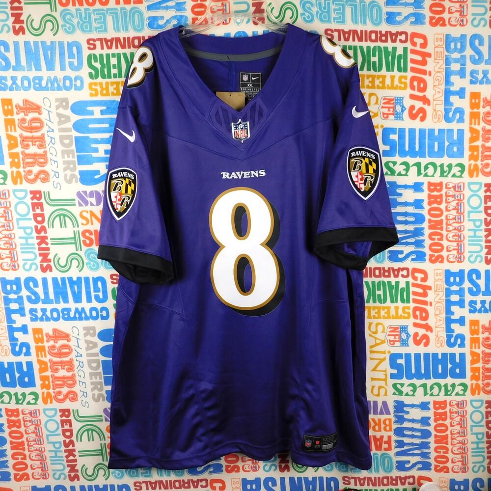 Nike Lamar Jackson Baltimore Ravens #8 Vapor FUSE Jersey Purple XXL NWT